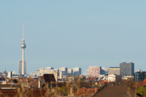 Berlin, distant view to the east, television tower, high-rise buildings on Leipziger Strasse Berlin, distant view to the east, television tower, high-rise buildings on Leipziger Strasse